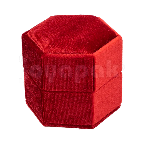 Estuche Velvet Hexagonal Grande Doble Anillo