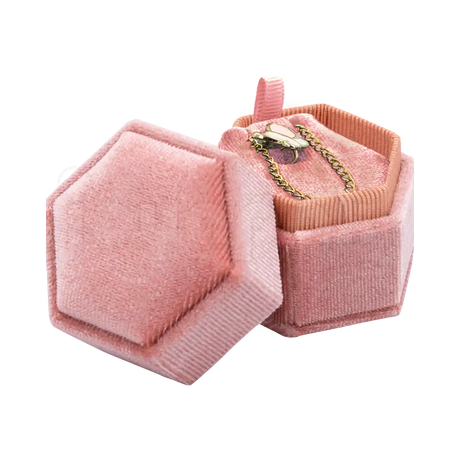 Estuche Velvet Hexagonal Grande Juego/Dije