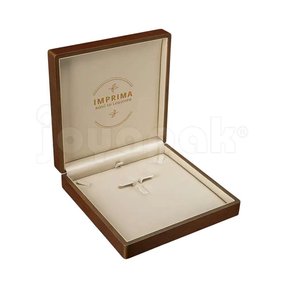 Estuche de Madera para Collar con Aretes y Anillo