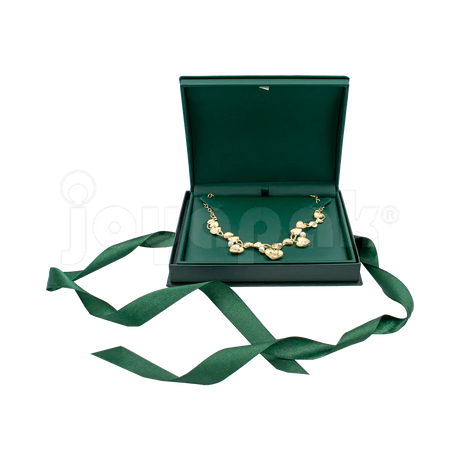 Estuches en ángulo de plástico Esmeralda para joyería de collar.
