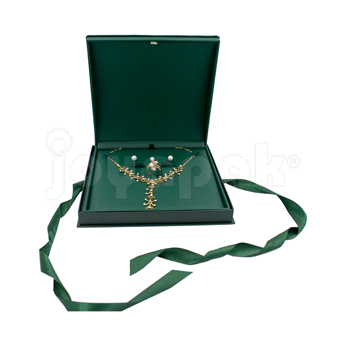 Estuche Esmeralda Para Collar Con Arete
