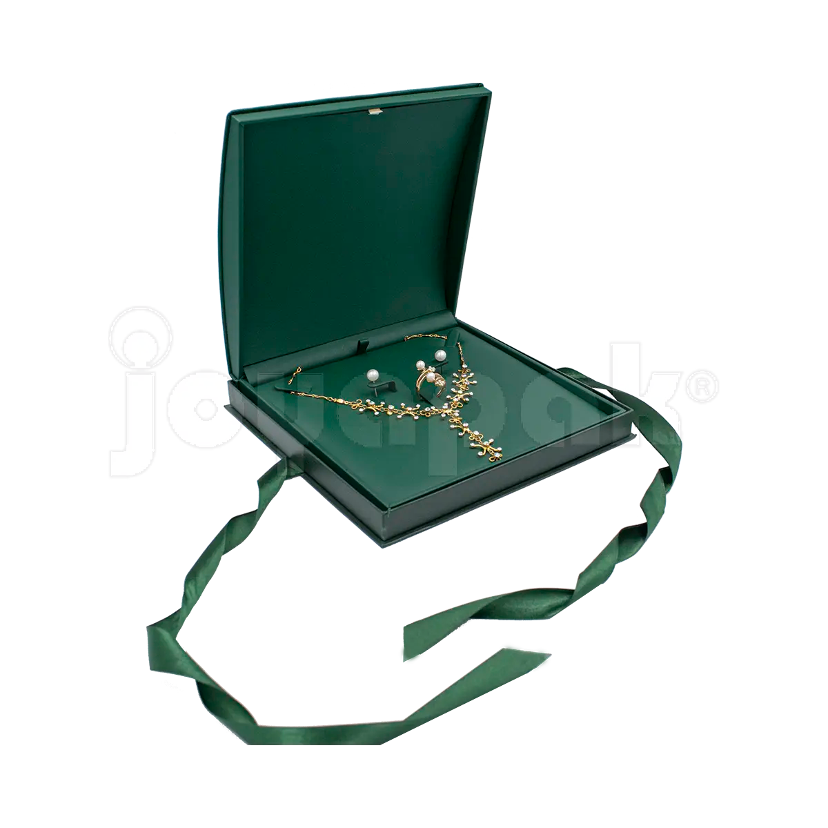 Estuche Esmeralda Para Collar Con Arete