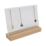 Exhibidor de Acrílico Transparente con Madera para 13 Pulsera/Chocker