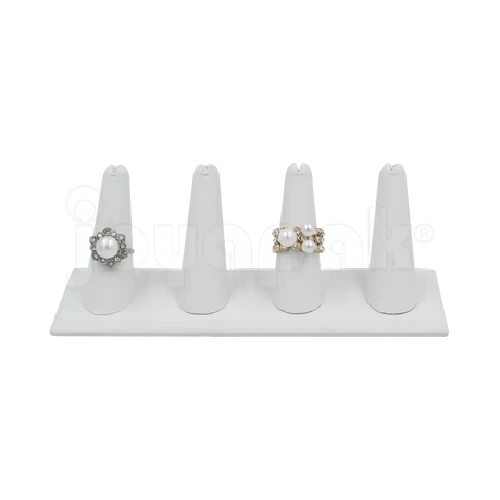Exhibidor Imitación Piel Dedos para 4 Anillos