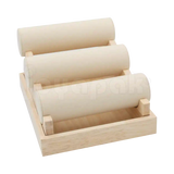Exhibidor de Madera Natura Barra Triple para Pulseras