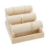 Exhibidor de Madera Natura Barra Triple para Pulseras