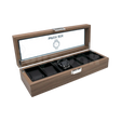 Estuches de madera Negro cerrados y abiertos mostrando joyería.