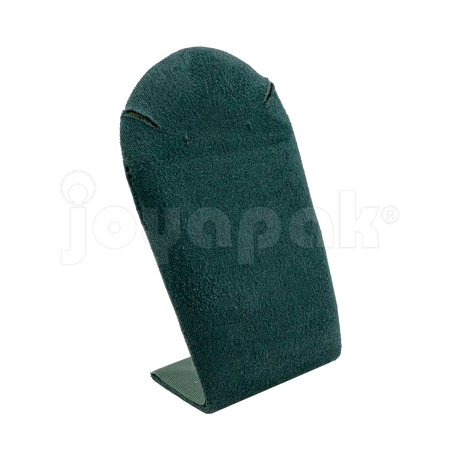 Exhibidor de madera Esmeralda 6802 con juego de collar largo de gala, vista lateral.