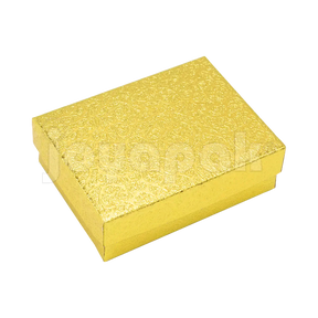 Caja de cartón dorada para aretes y collar, modelo Estrella Mediana de Joyapak.