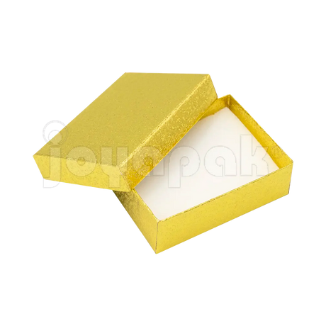 Interior de la caja para joyería con ranuras para juego de aretes y dije, ideal para emprendedores.