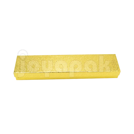 Caja de cartón dorada para pulsera o esclava, modelo Estrella, sobre fondo blanco.