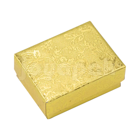 Caja Fiore mini para broquel en color dorado con diseño floral.