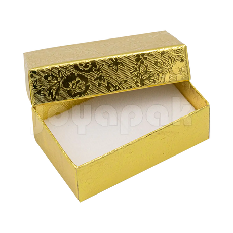 Caja Fiore chica para joyería en color dorado, ideal para anillos de compromiso.