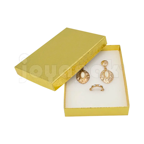 Interior de la caja Fiore para collar mostrando el inserto de terciopelo con ranuras para sujetar un collar.