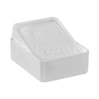 Interior de terciopelo blanco en caja de plástico para juego, venta por mayoreo en Joyapak.