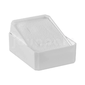 Interior de terciopelo blanco en caja de plástico para juego, venta por mayoreo en Joyapak.