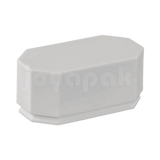 Caja exhibidor de plástico blanco para argollas, empaque profesional para joyería de bodas.