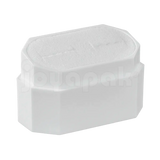 Interior de terciopelo blanco en caja de plástico para argollas, venta por mayoreo en Joyapak.