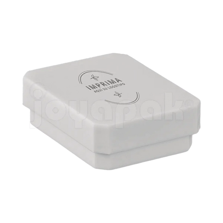 Caja exhibidor de plástico blanco para aretes, empaque profesional para joyería con logo impreso.