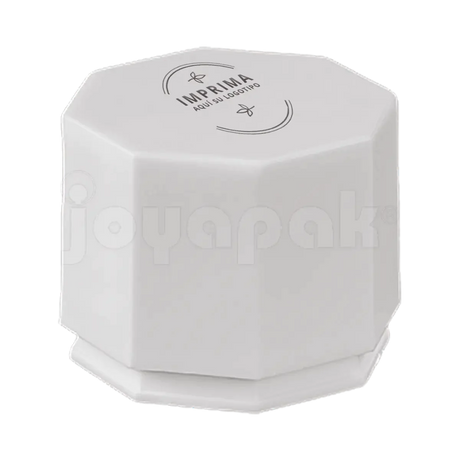 Caja exhibidor de plástico blanco para anillo, ideal para empaque de joyería con logo.