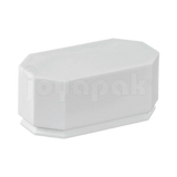 Caja exhibidor de plástico blanco para argollas, empaque profesional para joyería de bodas.