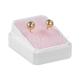 Caja para broquel con opción de interior en terciopelo color rosa para joyería fina.