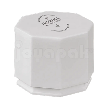 Caja exhibidor de plástico blanco para anillo, ideal para empaque de joyería con logo.
