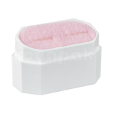 Caja para argollas con inserto de esponja y terciopelo rosa para joyería fina.