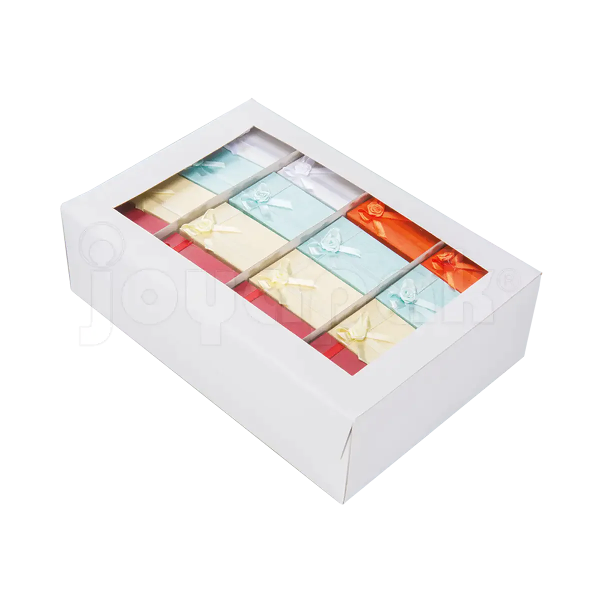 Caja con Moño de Flor Cuadrada para Aro