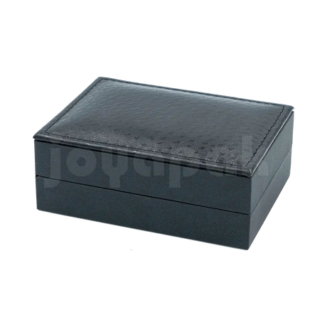 Estuche Italia color negro para cadena con dije, caja cerrada vista frontal.