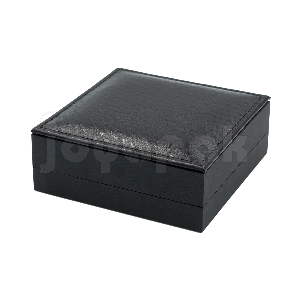 Estuche Italia de color negro con marco interior dorado grande para juego, vista cuadrada amplia de frente cerrada.