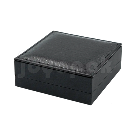 Estuche Italia de color negro con marco interior dorado grande para juego, vista cuadrada amplia de frente cerrada.