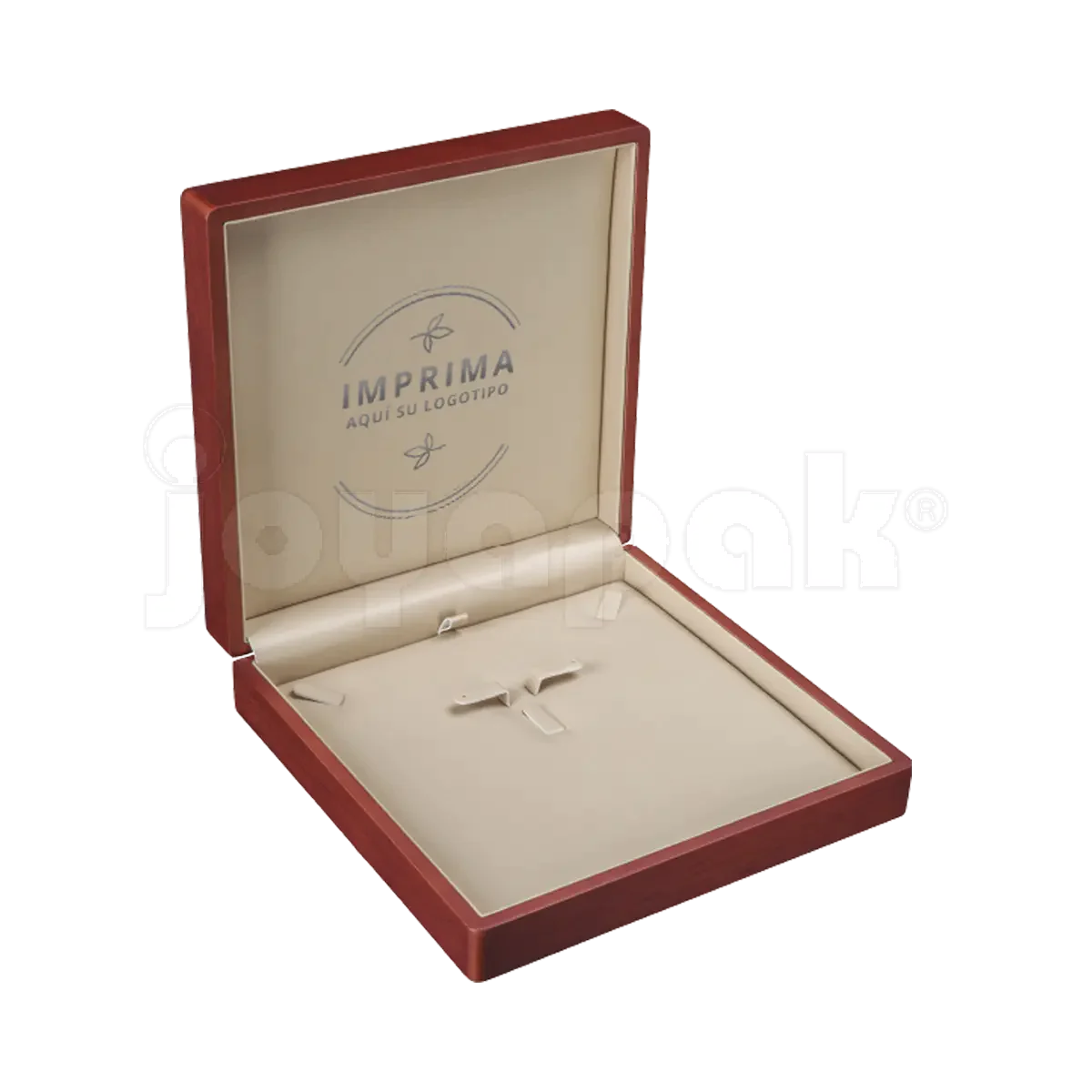 Estuche Nogal para Collar con Aretes y Anillo