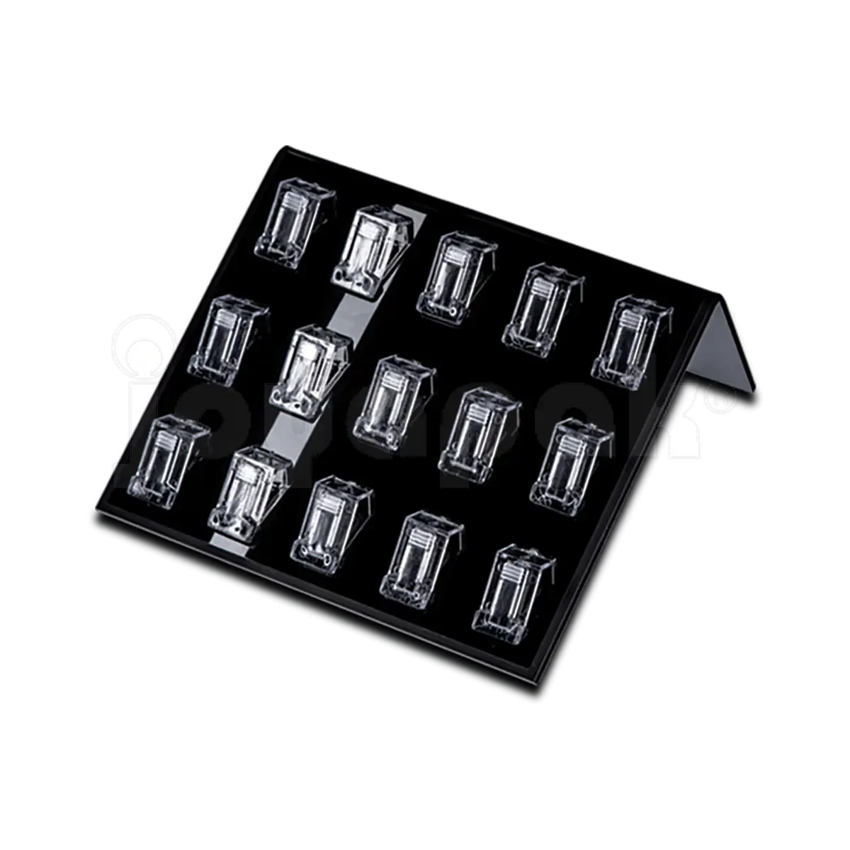Exhibidor de acrílico negro 6634 para joyería.