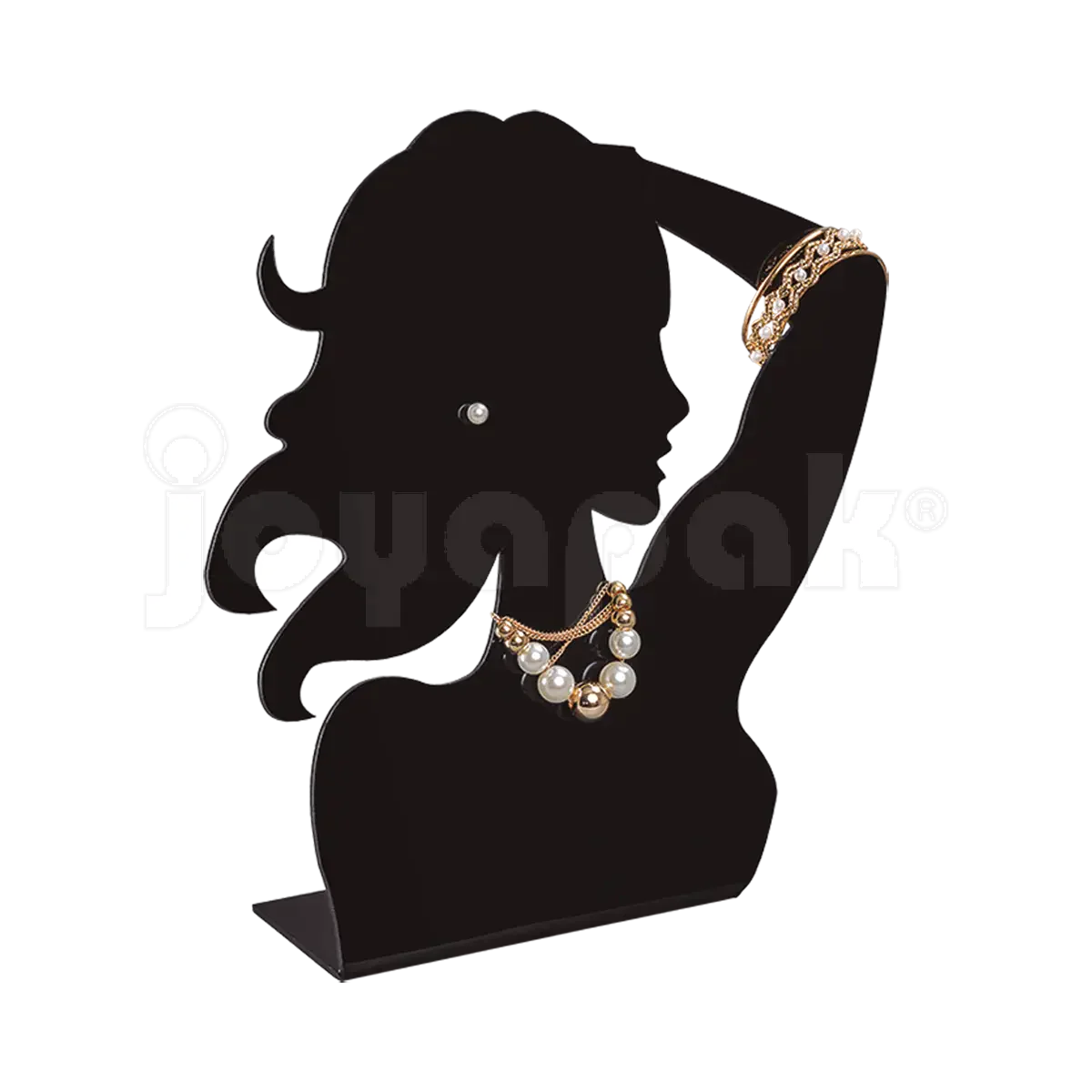 Exhibidor de Acrílico Silueta Mujer para: Brazalete, Collar y Arete