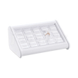 Exhibidor frontal de madera y tela Blanco para collares.