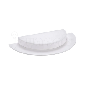 Exhibidor de madera y tela blanco 5975 para juego de collar mediano y pulsera.