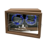 Estuche de Madera Giratorio con Luz LED 2 Relojes