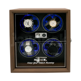 Estuche de Madera Giratorio con Luz LED 4 Relojes