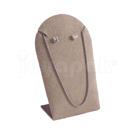 Exhibidor de madera y tela Glamour 6802 para juego de collares con personalización de logotipo.