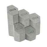 Exhibidor de madera y tela 5 torres hexagonales para anillos